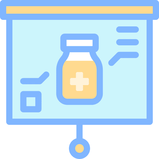 Presentation science healthcare and medical vaccine icon Presentation science healthcare and medical vaccine icon