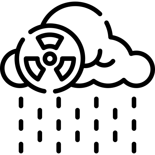 Acid rain nuclear radioactive radiation icon