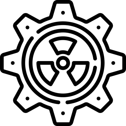 Nuclear energy configuration gear icon Nuclear energy configuration gear icon