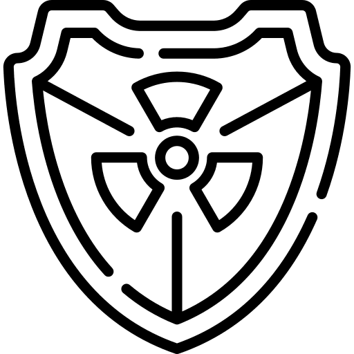 Nuclear shield security ecology and environment icon Nuclear shield security ecology and environment icon
