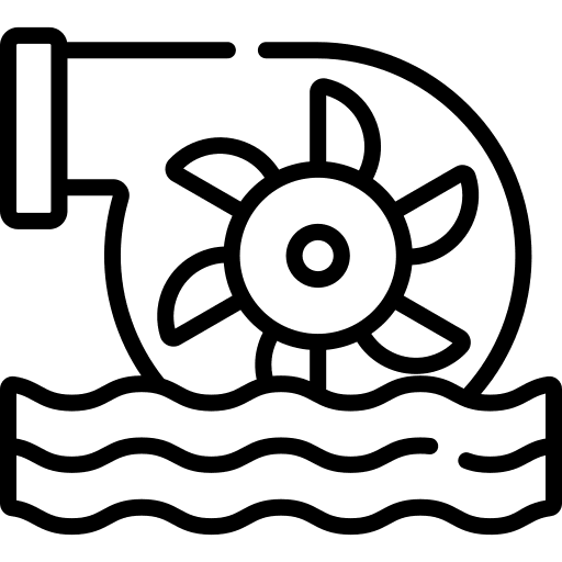 Hydro power electronics power ecology and environment icon