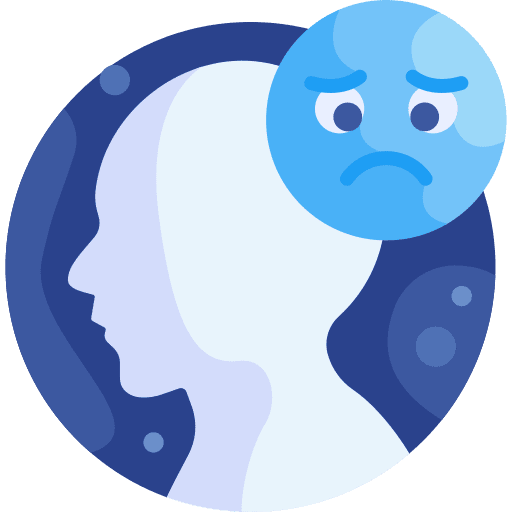 Depression emoji avatar head icon