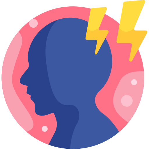Depression head lightning bolt depression icon