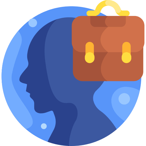 Work briefcase user face icon