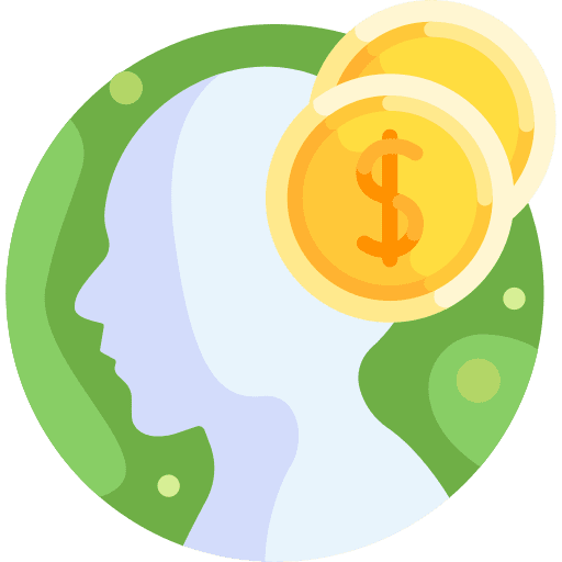 Money coin dollar mind icon Money coin dollar mind icon