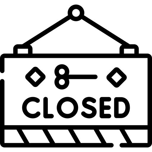 Closed store sign hanging icon