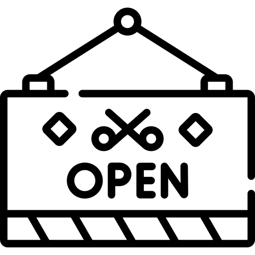 Open sign signaling door sign icon