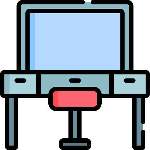 Beauty salon mirror grooming dressing table icon