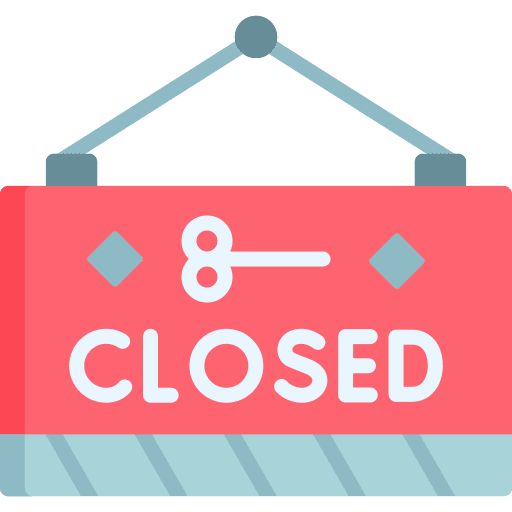 Closed signaling store hanging icon Closed signaling store hanging icon