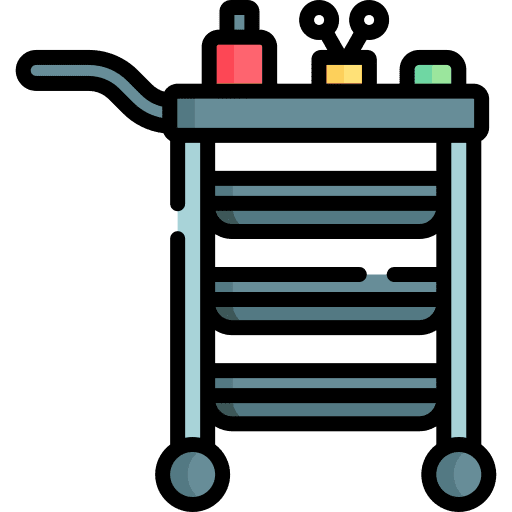 Trolley hairdresser trolley tools and utensils icon