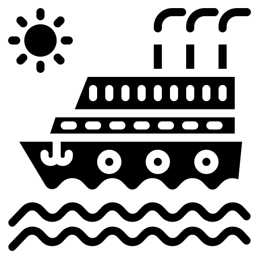 Cruise transport transportation yacht icon