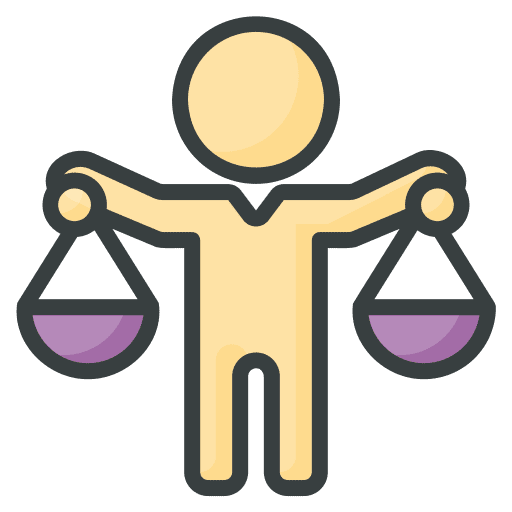 Balance decision making law people icon Balance decision making law people icon