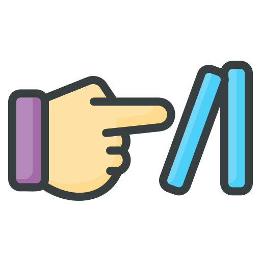 Domino effect risk business and finance system icon