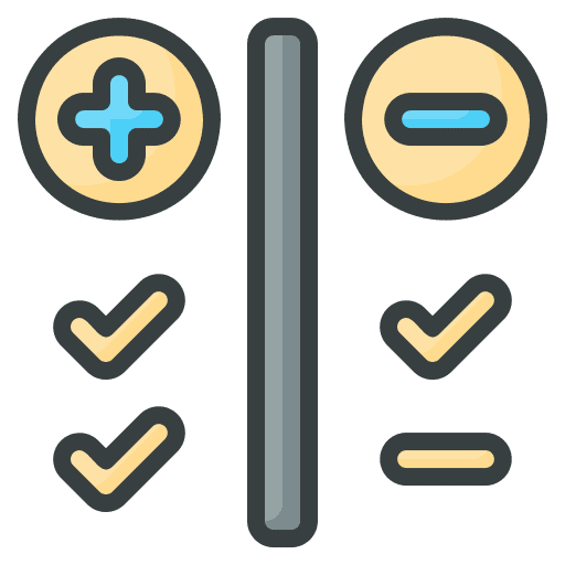 Pros and cons testimonial review rating icon Pros and cons testimonial review rating icon