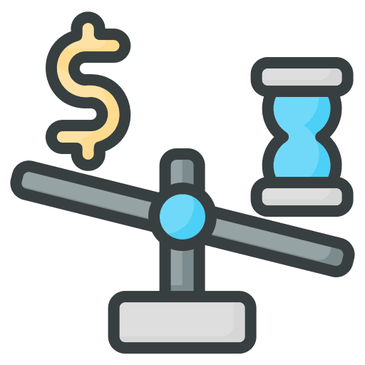 Time management dollar balance business and finance icon Time management dollar balance business and finance icon