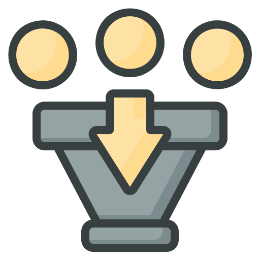 Funnel investment currency business and finance icon Funnel investment currency business and finance icon