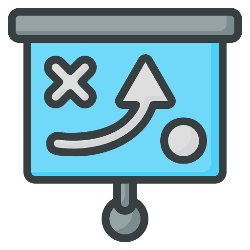 Plan strategy presentation flow icon Plan strategy presentation flow icon