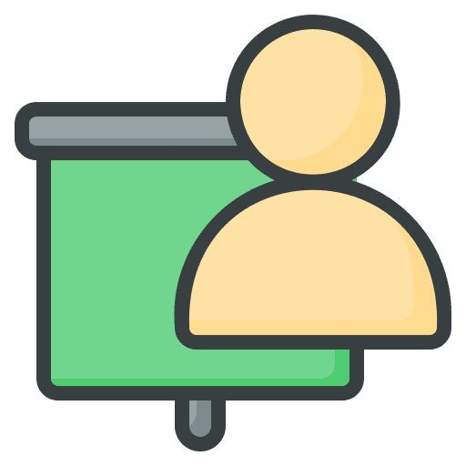 Training business and finance employee communications icon Training business and finance employee communications icon