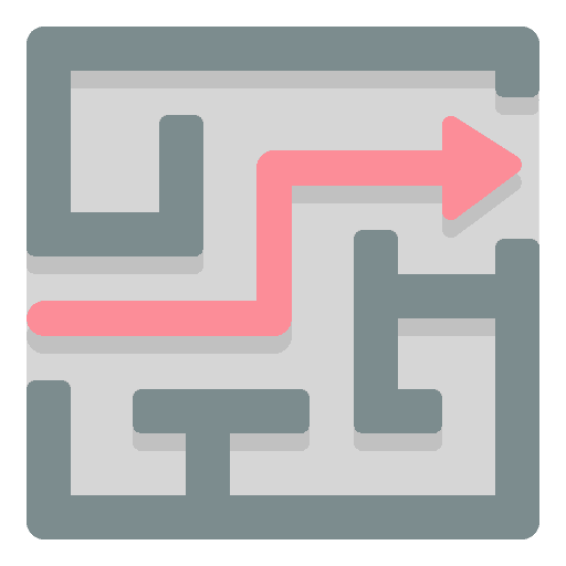 Maze labyrinth project management business and finance icon