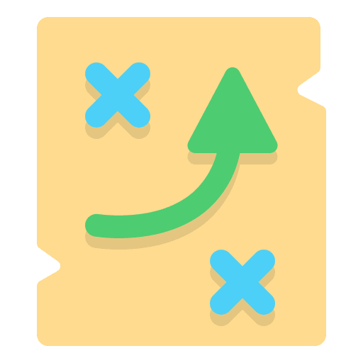 Strategy map planning solution icon Strategy map planning solution icon