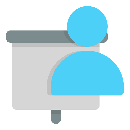Training presentation communications explain icon Training presentation communications explain icon