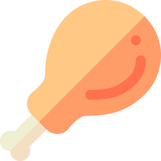Fried chicken meat food and restaurant roast chicken icon