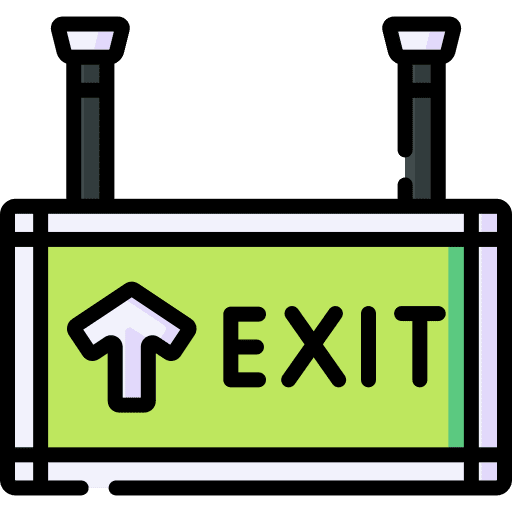 Exit security signaling hanging icon Exit security signaling hanging icon