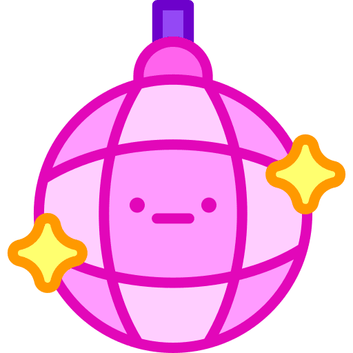 Disco ball dance club birthday and party icon Disco ball dance club birthday and party icon