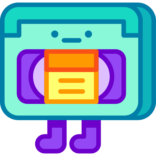 Videotape film reel music and multimedia videotape icon