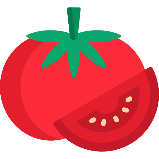 Tomato vegan food and restaurant fruit icon