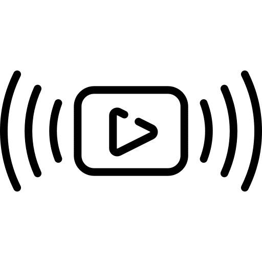 Live streaming computer play button entertainment icon Live streaming computer play button entertainment icon