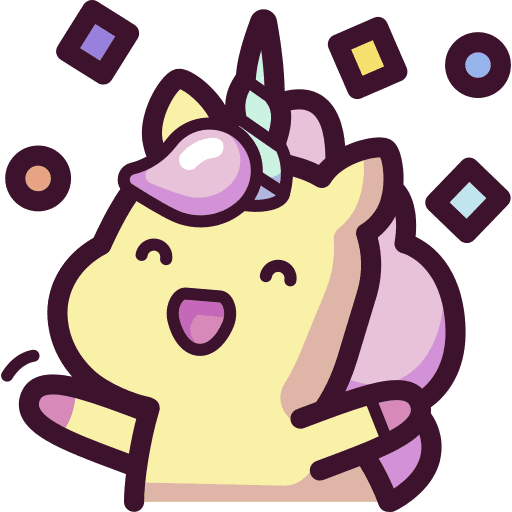Unicorn smileys animals confetti icon