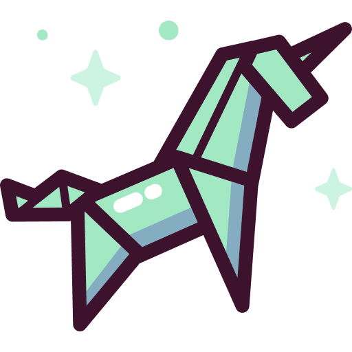 Origami design art and design unicorn icon