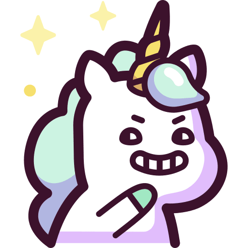 Unicorn animals happy evil icon