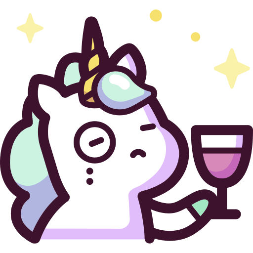 Unicorn fantasy wine smileys icon