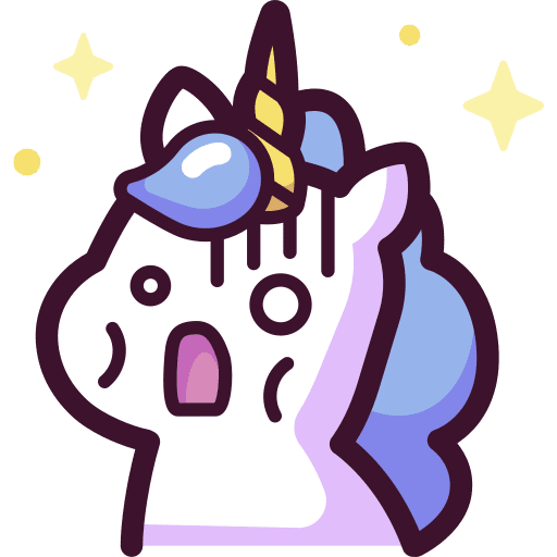Unicorn scared happy fantasy icon