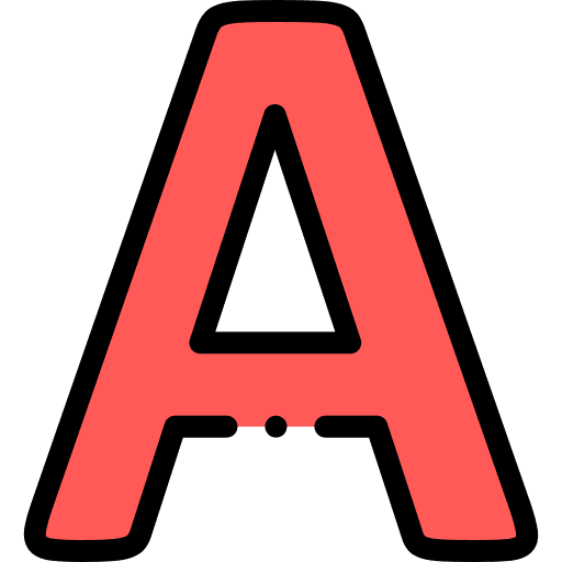 A writing typographical shapes and symbols icon