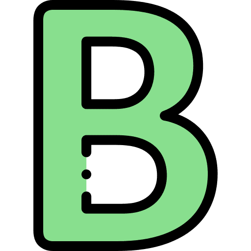 B writing abecedary typographical icon