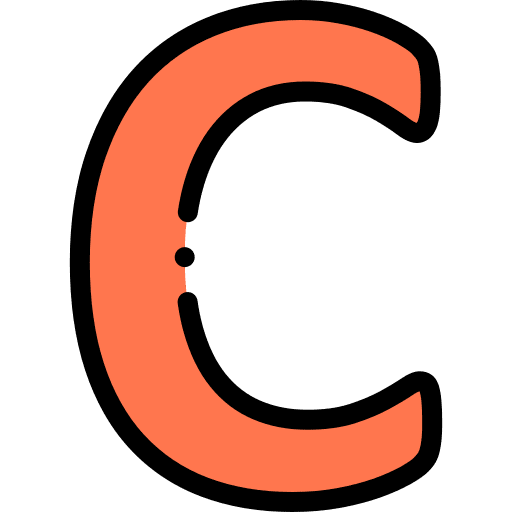 C typographical abecedary c icon
