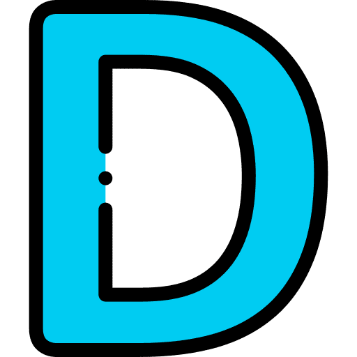 D alphabet shapes and symbols education icon