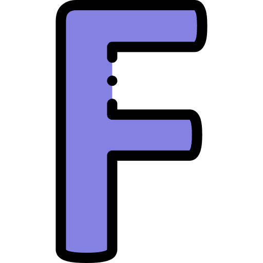 F letter education writing icon