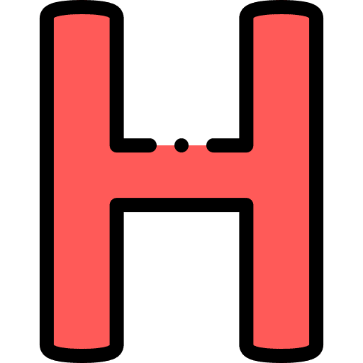 H education typographical alphabet icon