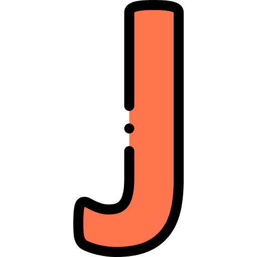 J alphabet abecedary education icon