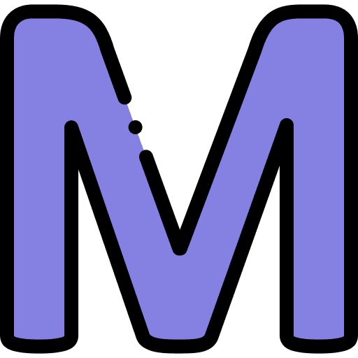 M writing consonant letter icon M writing consonant letter icon