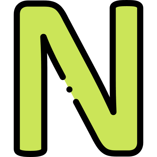 N n shapes and symbols abecedary icon N n shapes and symbols abecedary icon