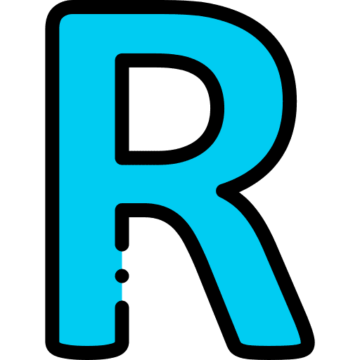 R abecedary letter shapes and symbols icon R abecedary letter shapes and symbols icon