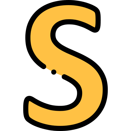 S shapes and symbols writing abecedary icon S shapes and symbols writing abecedary icon