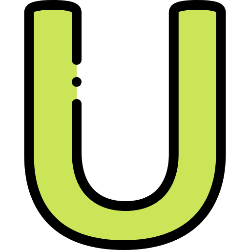 U abecedary vowel alphabet icon U abecedary vowel alphabet icon
