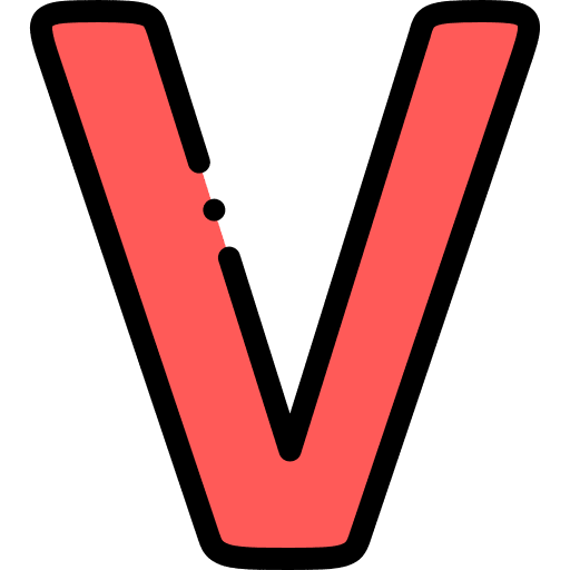 V v typographical writing icon V v typographical writing icon
