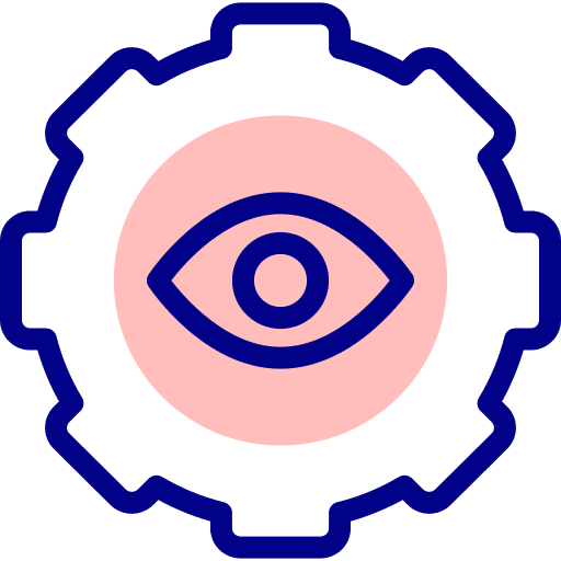 Eye visibility view gear icon
